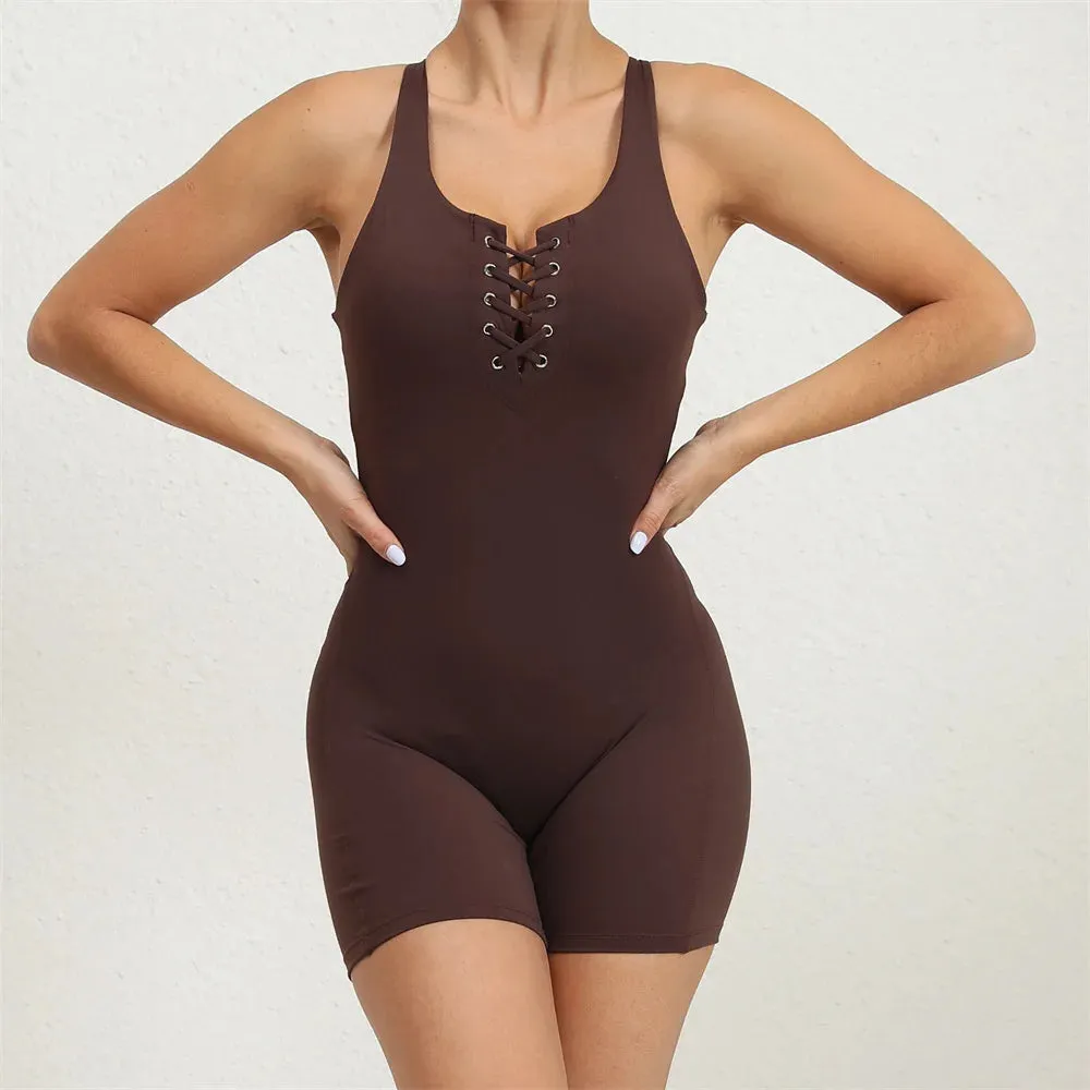 Trixi - Lycra Padded Hip Lifting Squat One Piece Jumpsuit - 5 colours