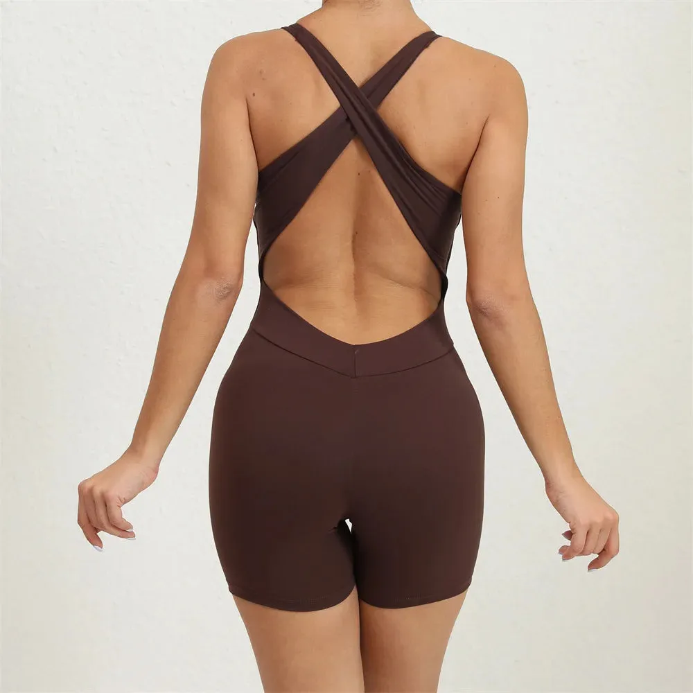 Trixi - Lycra Padded Hip Lifting Squat One Piece Jumpsuit - 5 colours