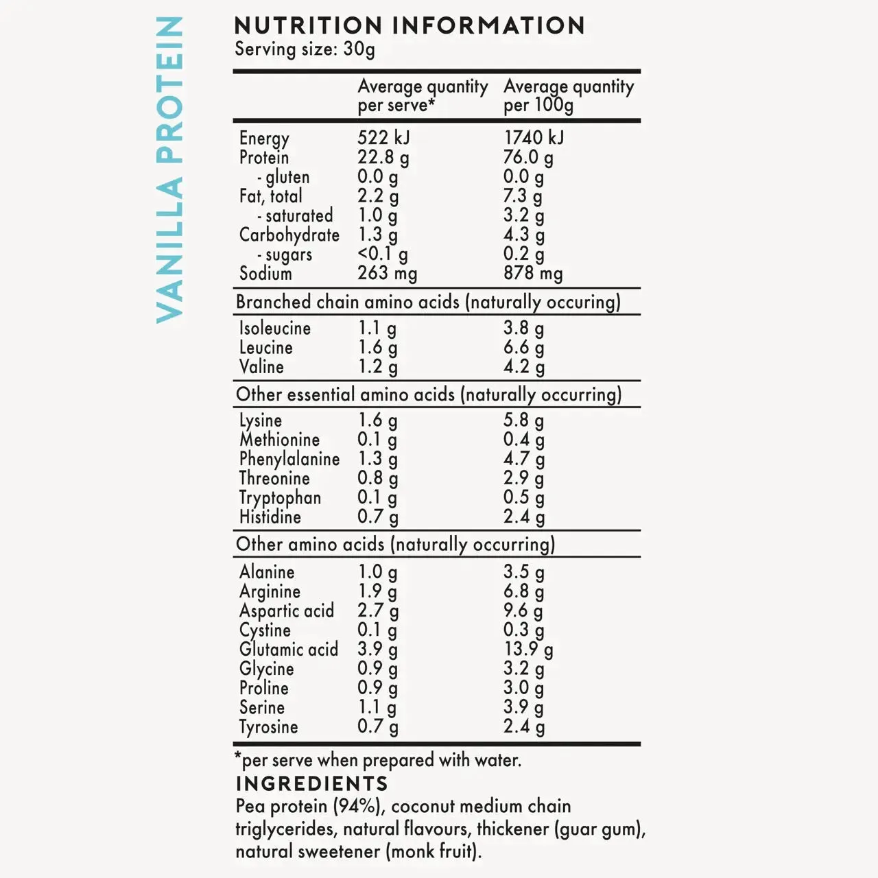 Vanilla Vegan Protein Powder and Shaker (NZ)