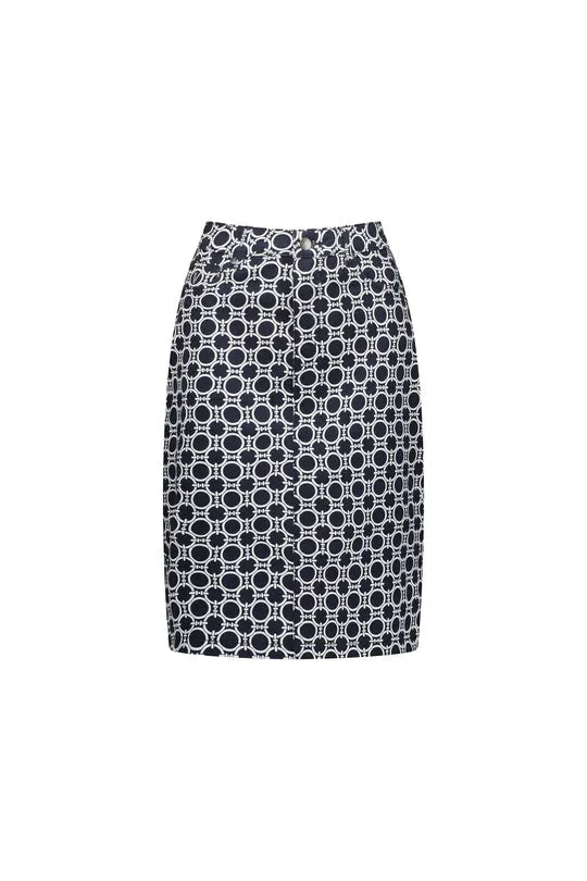 VASSALLI - Arlo Printed Lightweight Skirt with Centre Back Vent - 372AV
