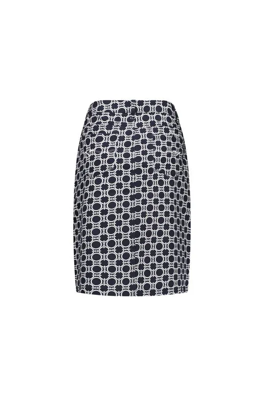 VASSALLI - Arlo Printed Lightweight Skirt with Centre Back Vent - 372AV