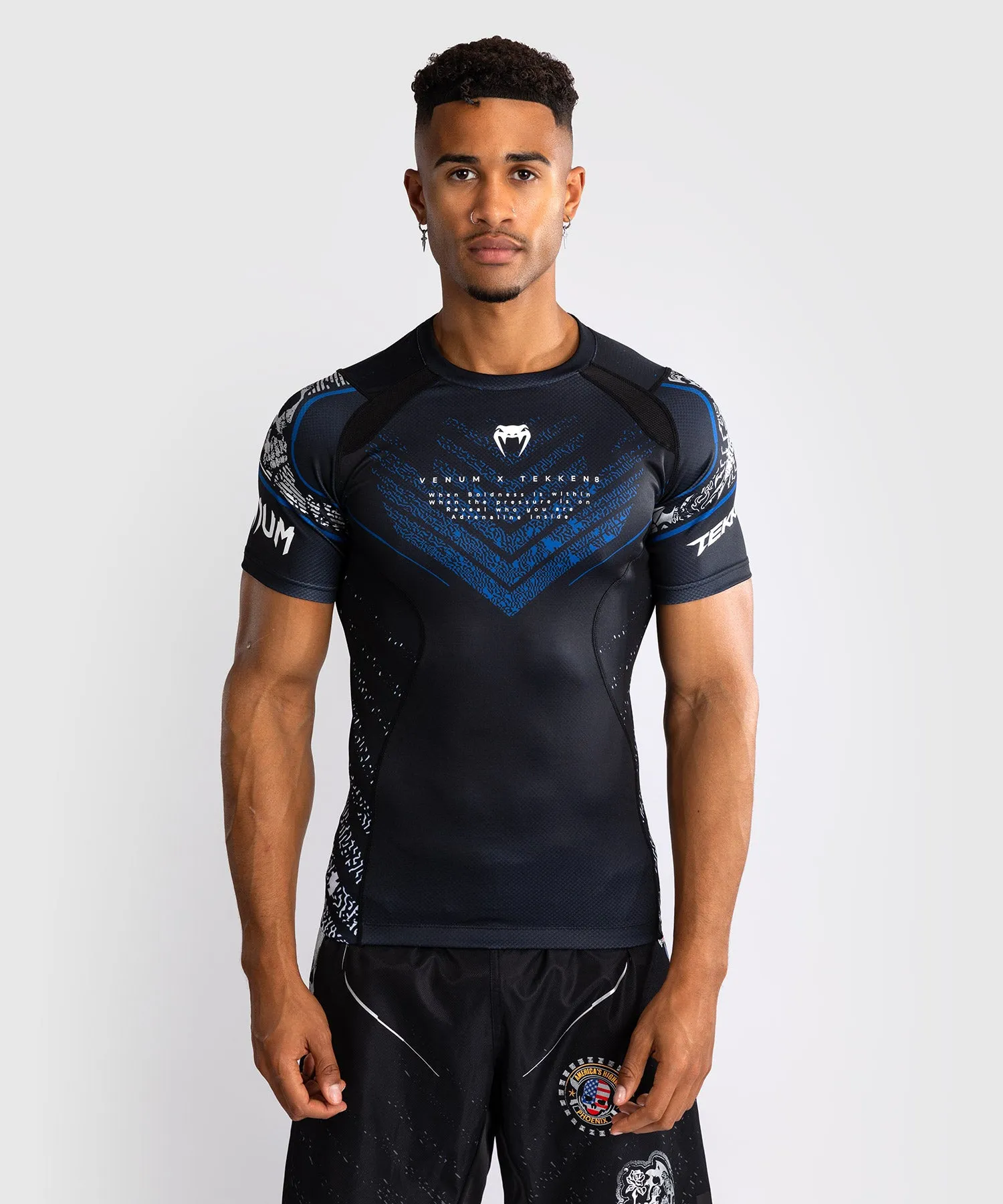 Venum x TEKKEN 8 - Paul Phoenix Rashguard - Schwarz/Blau