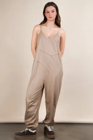 VERY J Sleeveless Knit Comfy Casual Jumpsuit