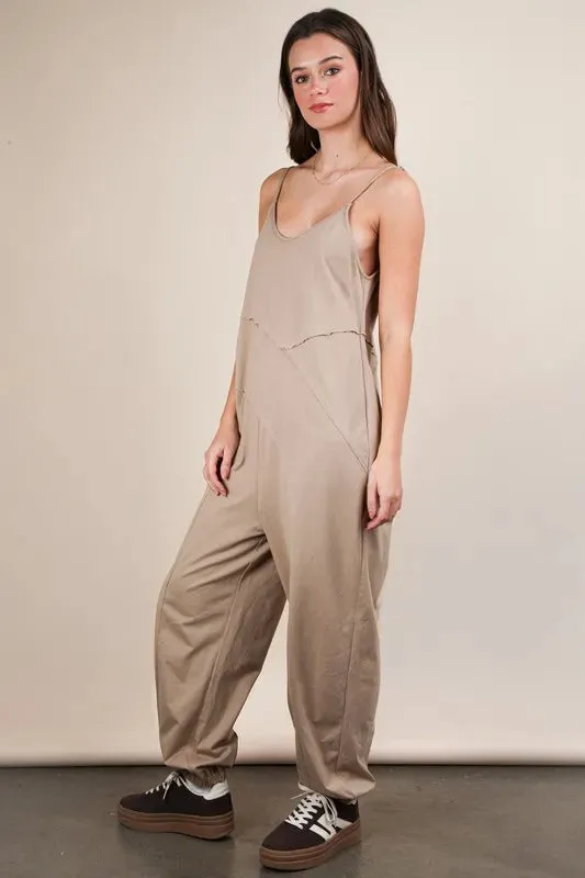 VERY J Sleeveless Knit Comfy Casual Jumpsuit