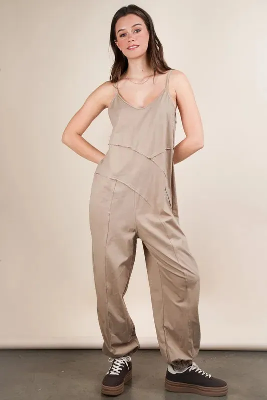 VERY J Sleeveless Knit Comfy Casual Jumpsuit