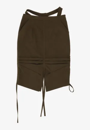 Waist-Strap Midi Skirt