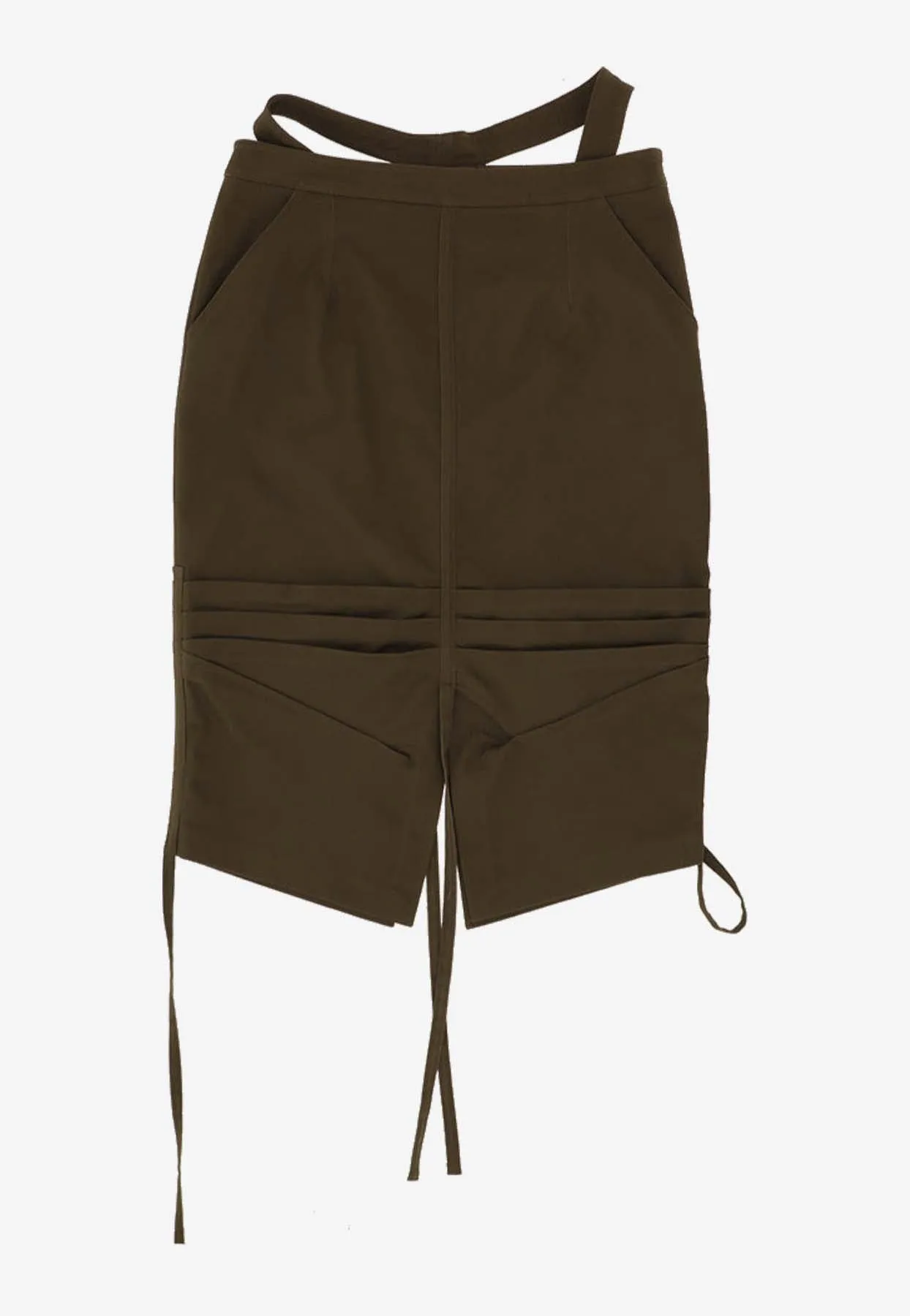 Waist-Strap Midi Skirt