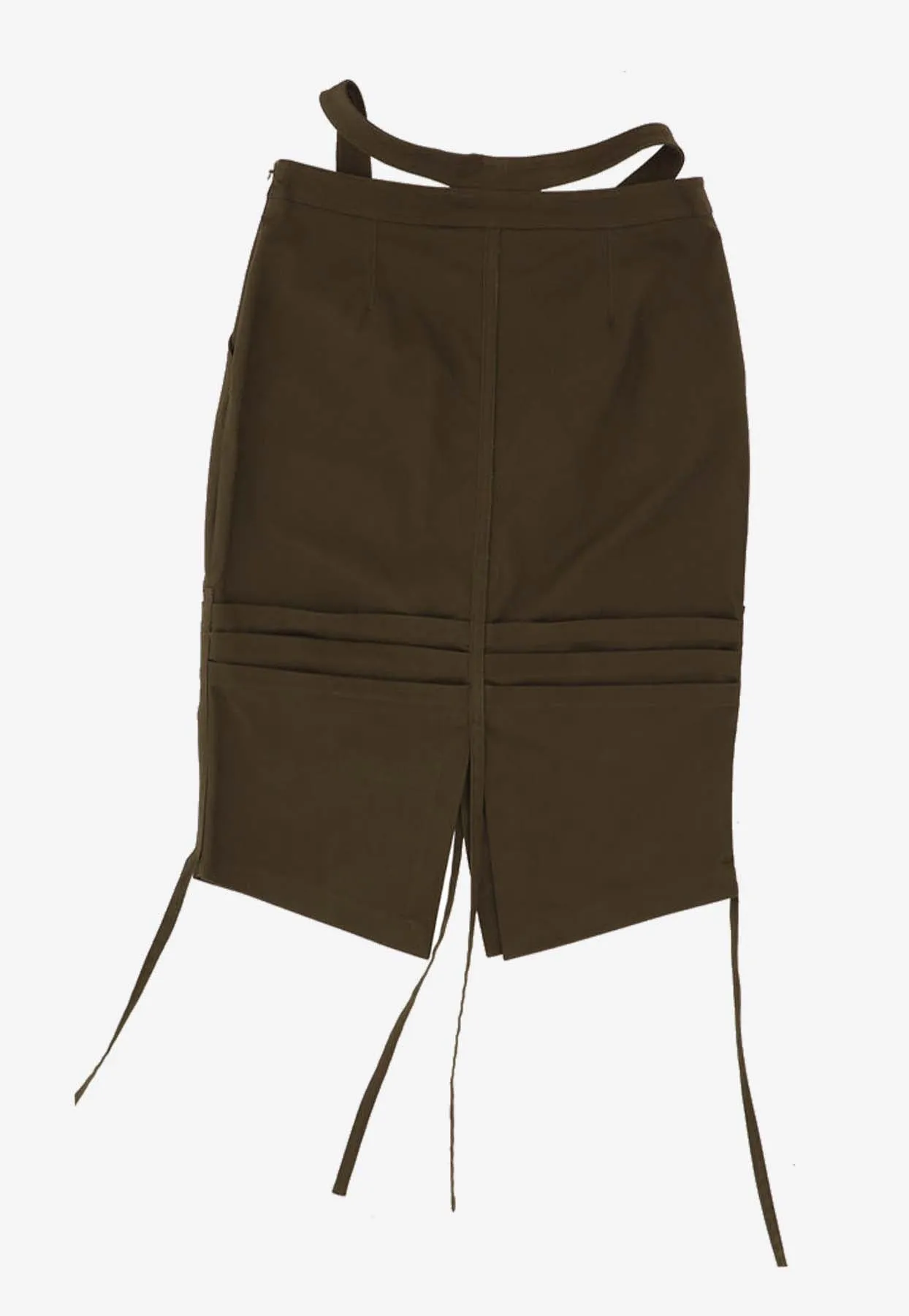 Waist-Strap Midi Skirt