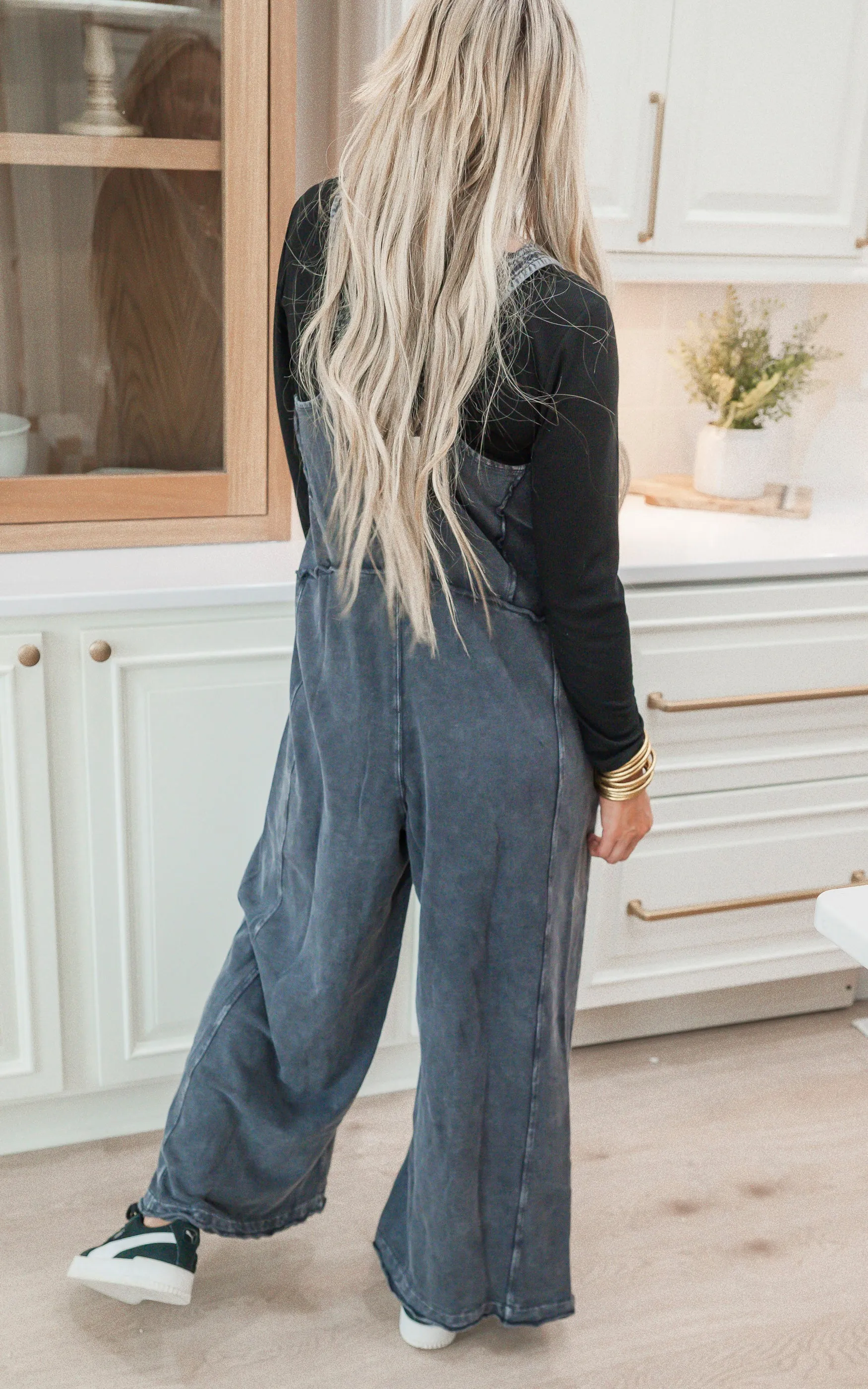 Washed Soft Terry Knit Jumpsuit