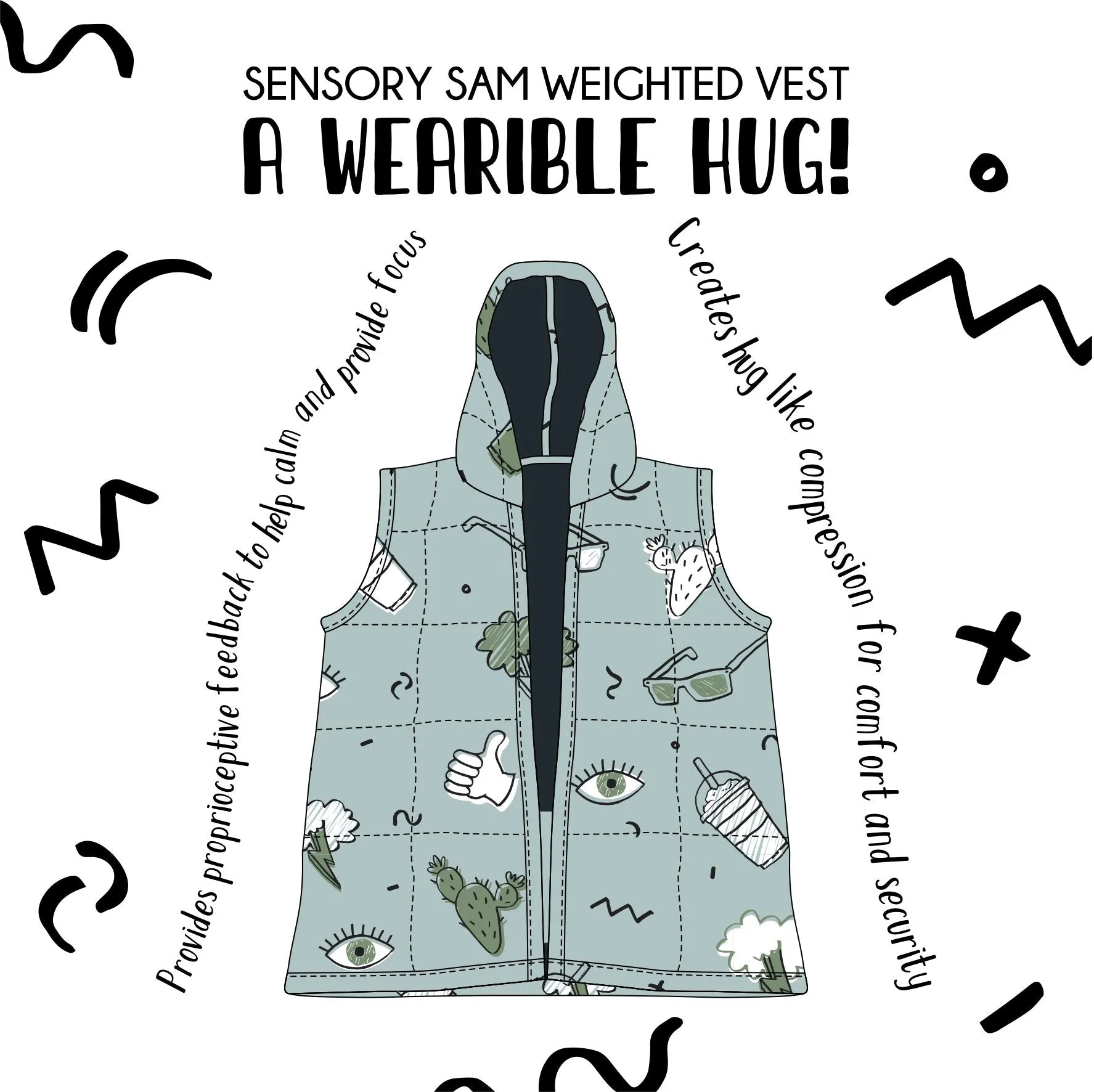 Weighted Vest- BLACK STRIPE kids to adults