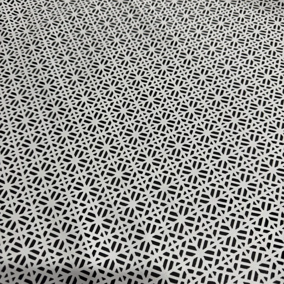 White Geometric Perforated Lamb