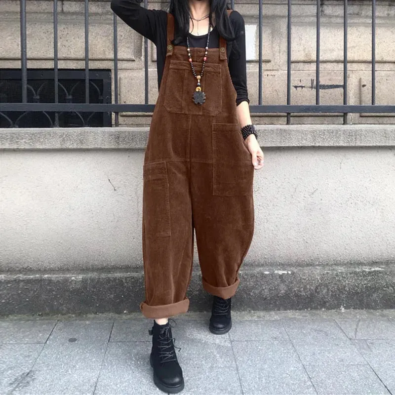 Wide Leg Corduroy Jumpsuits