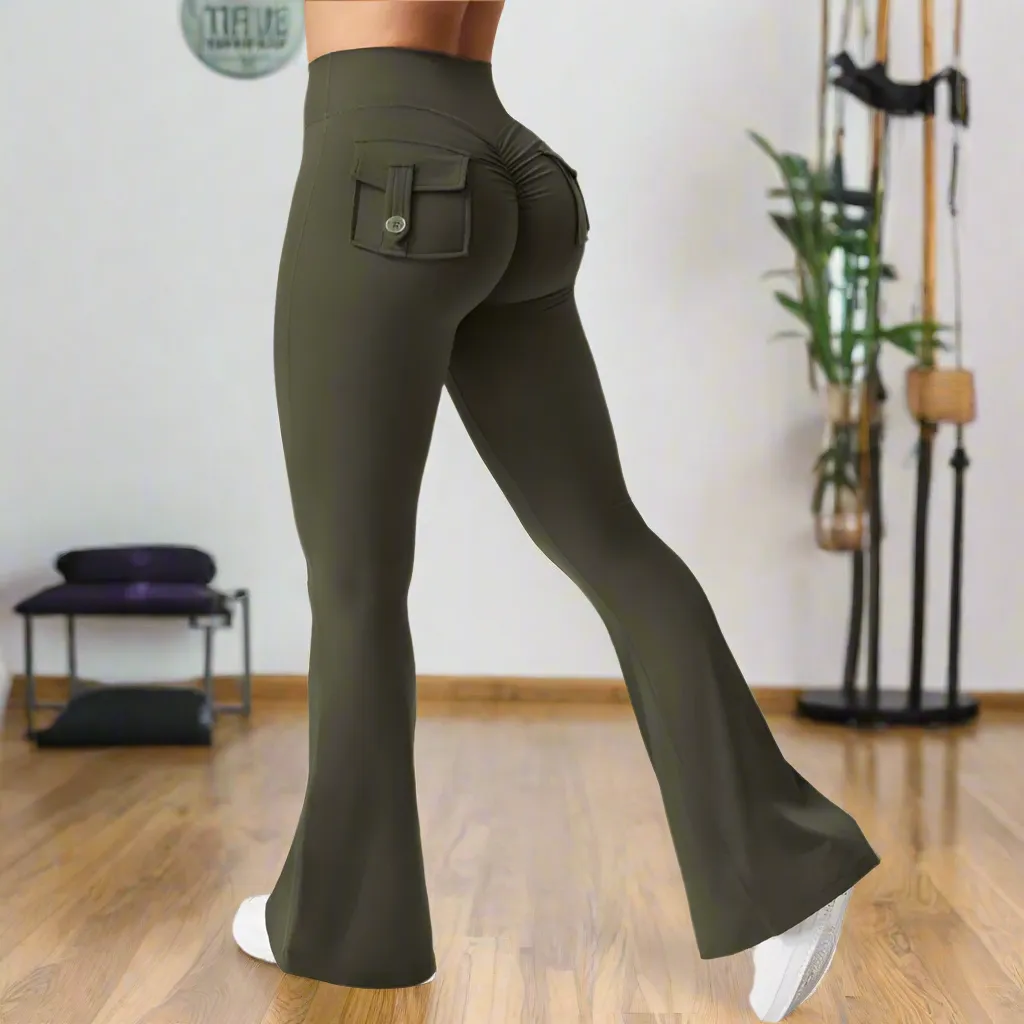 Wide Leg Yoga Leggings with Pockets