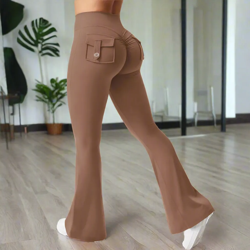 Wide Leg Yoga Leggings with Pockets