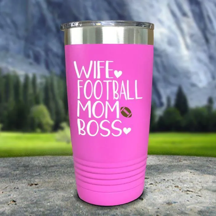 Wife Football Mom Boss Color Printed Tumblers