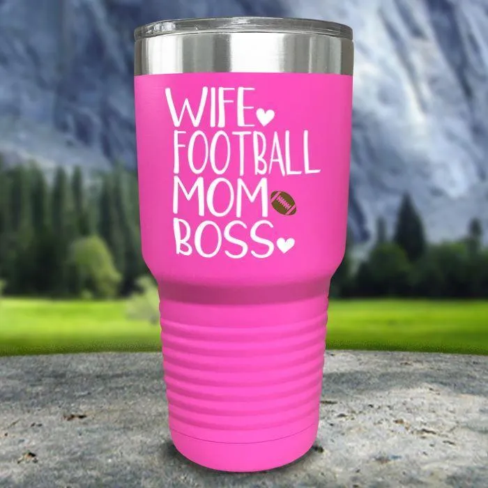Wife Football Mom Boss Color Printed Tumblers