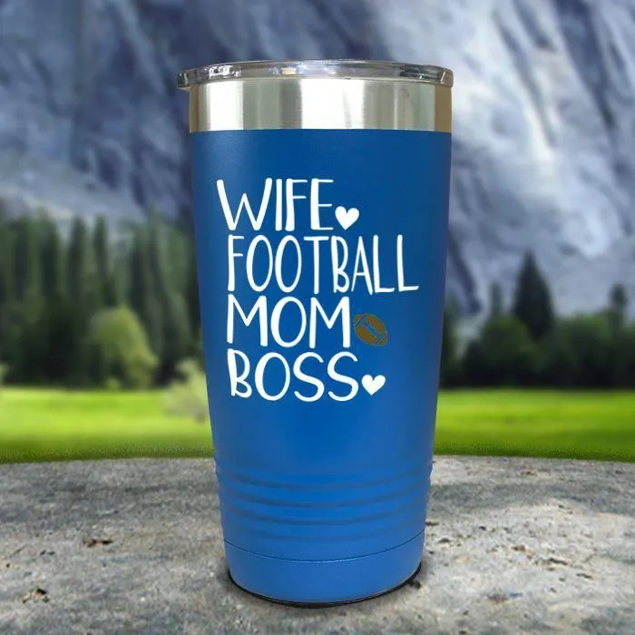 Wife Football Mom Boss Color Printed Tumblers