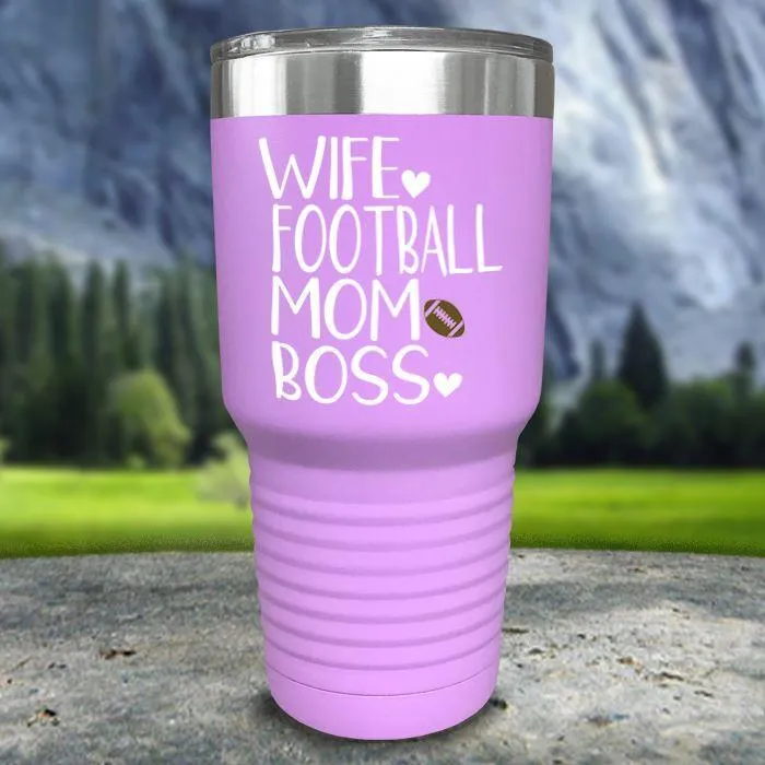 Wife Football Mom Boss Color Printed Tumblers