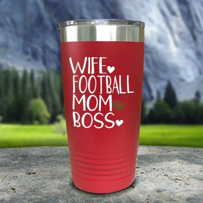 Wife Football Mom Boss Color Printed Tumblers