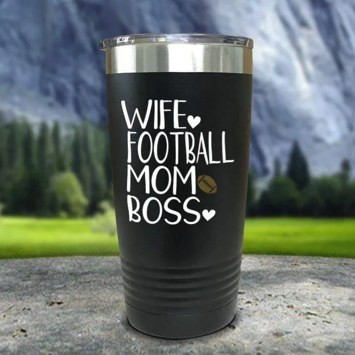 Wife Football Mom Boss Color Printed Tumblers