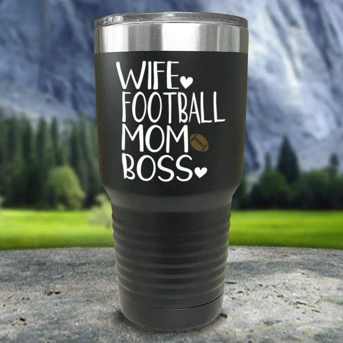 Wife Football Mom Boss Color Printed Tumblers