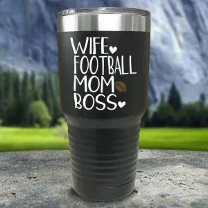 Wife Football Mom Boss Color Printed Tumblers