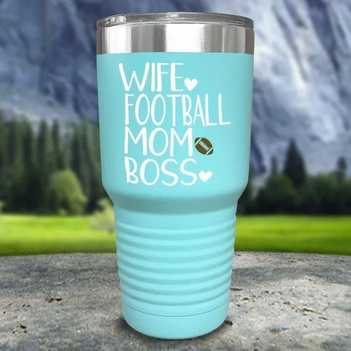 Wife Football Mom Boss Color Printed Tumblers