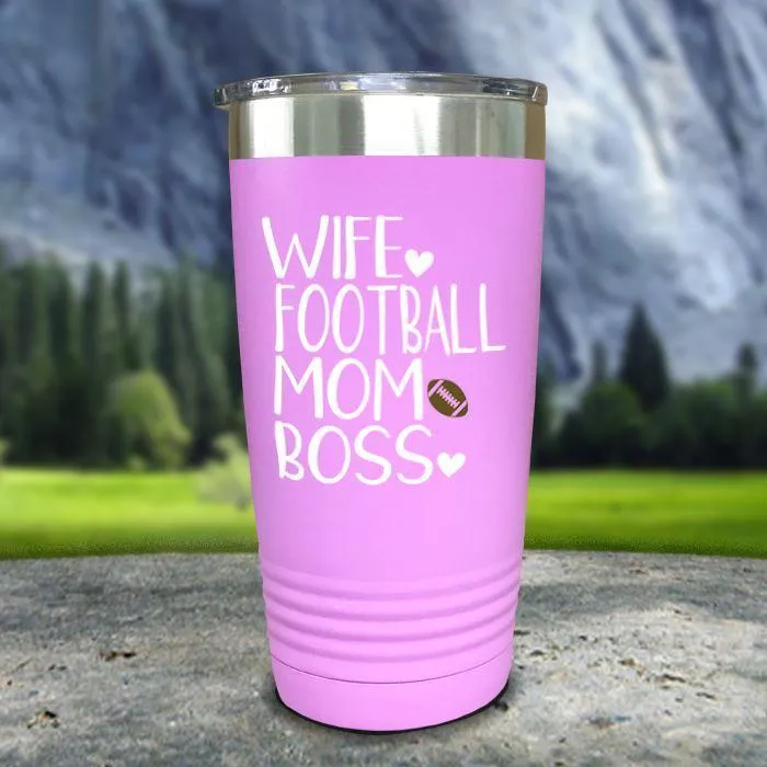 Wife Football Mom Boss Color Printed Tumblers