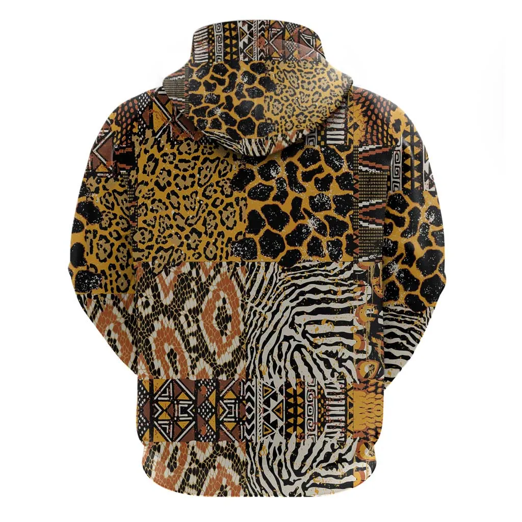 Wild Animal Skins Zip Hoodie African Tribal Pattern LT15