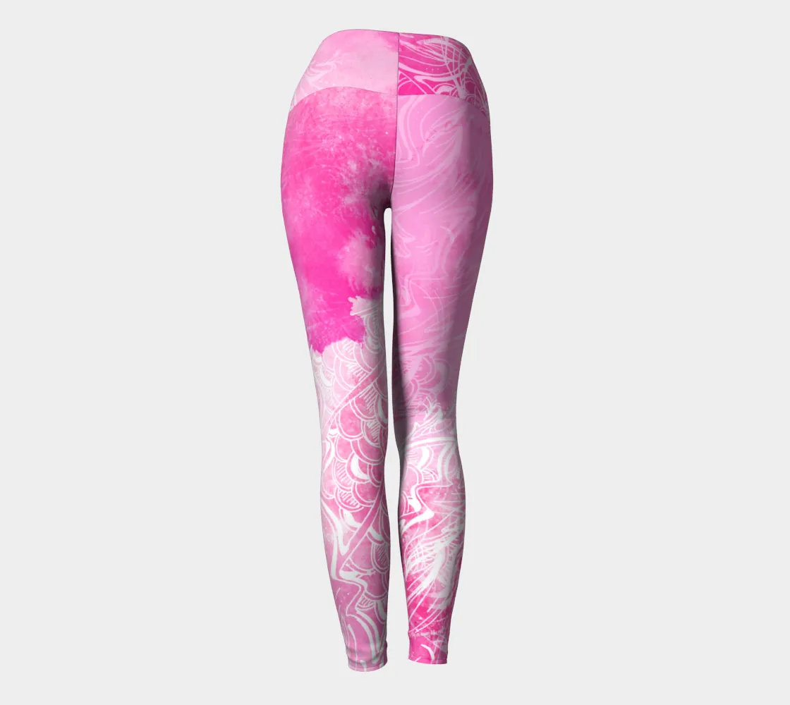 Wings Like Eagles Pink - Yoga Leggings