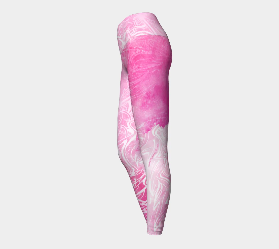 Wings Like Eagles Pink - Yoga Leggings