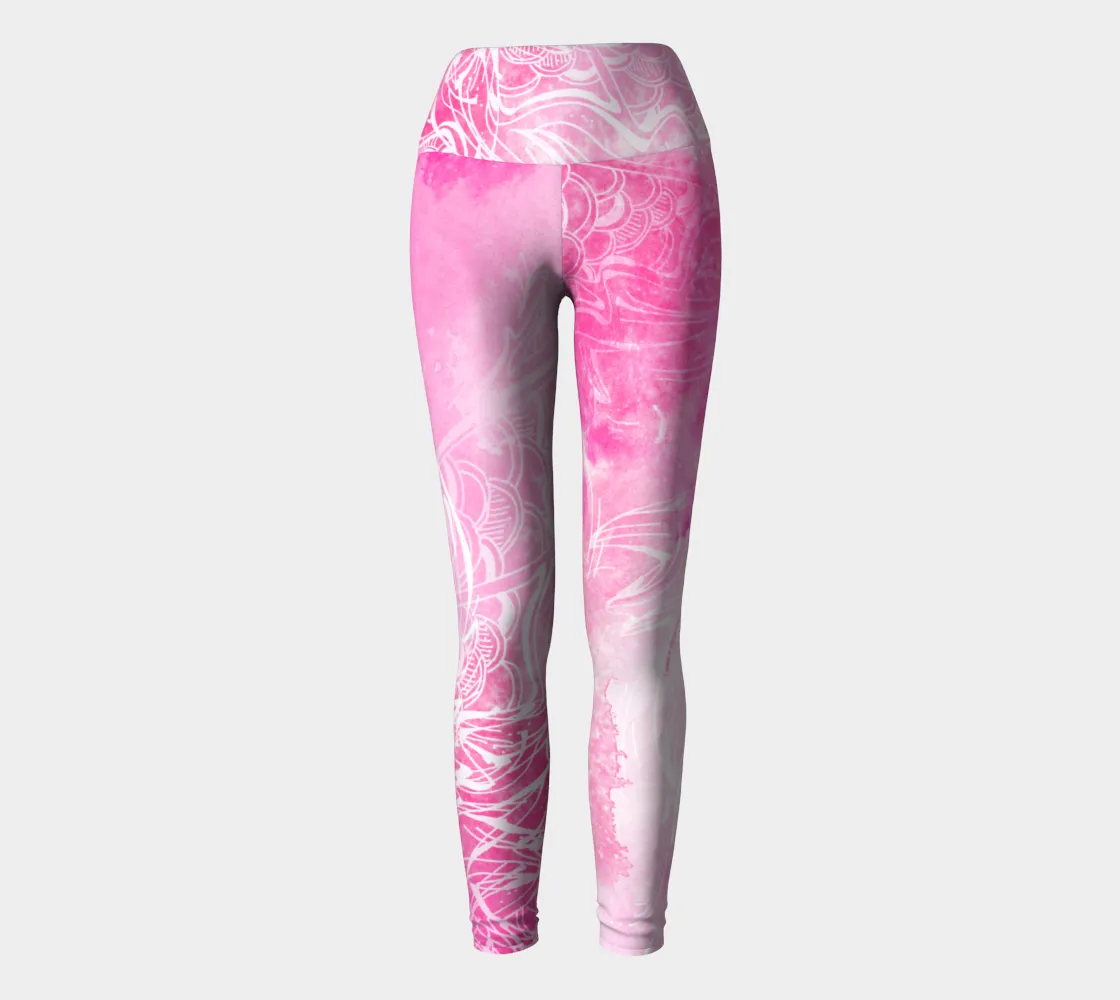 Wings Like Eagles Pink - Yoga Leggings