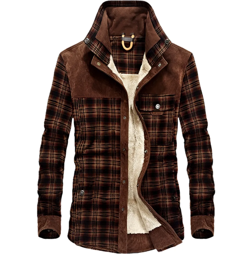 Winter Jacket Men Thicken Warm Fleece Jackets Coats Pure Cotton Plaid Jacket Military Clothes
