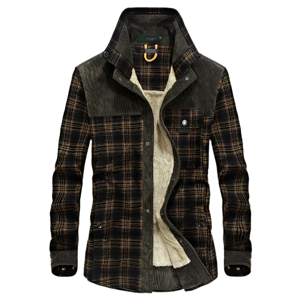 Winter Jacket Men Thicken Warm Fleece Jackets Coats Pure Cotton Plaid Jacket Military Clothes