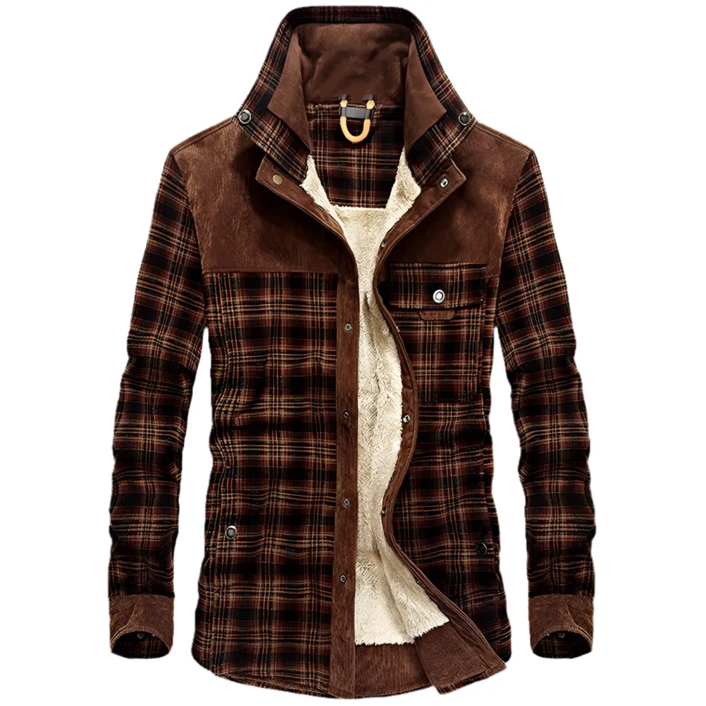 Winter Jacket Men Thicken Warm Fleece Jackets Coats Pure Cotton Plaid Jacket Military Clothes