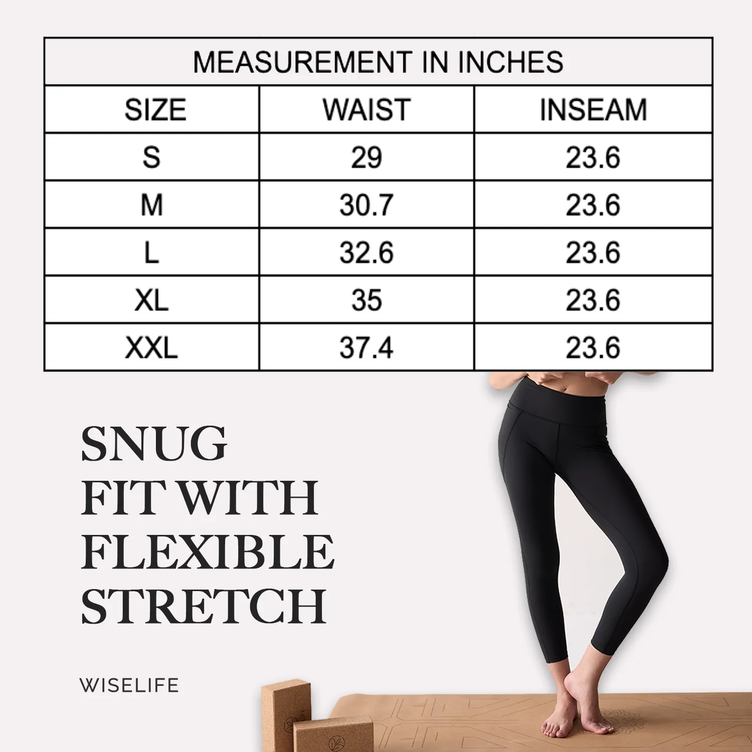 Wise Active Fitted Leggings (Black)