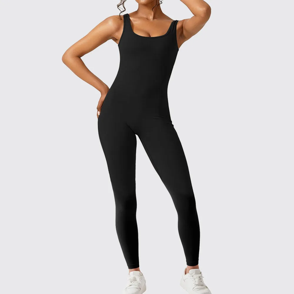 Women Flare Jumpsuits Sleeveless Fitness Yoga Long Pants