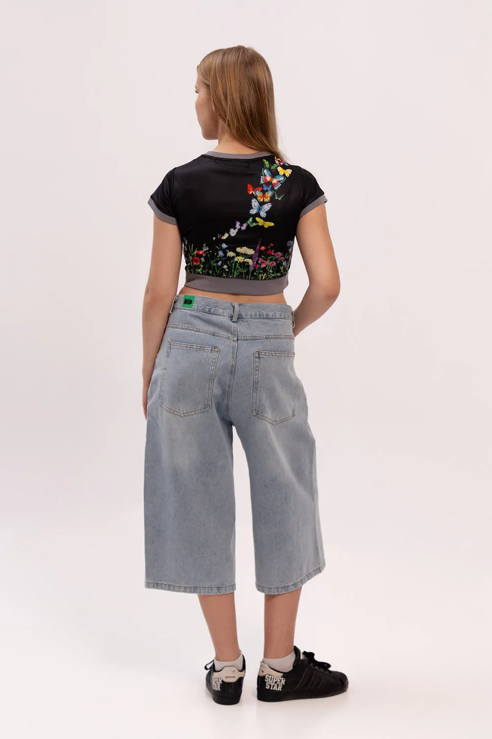 Women Graphic Ringer Crop Top - SERENE
