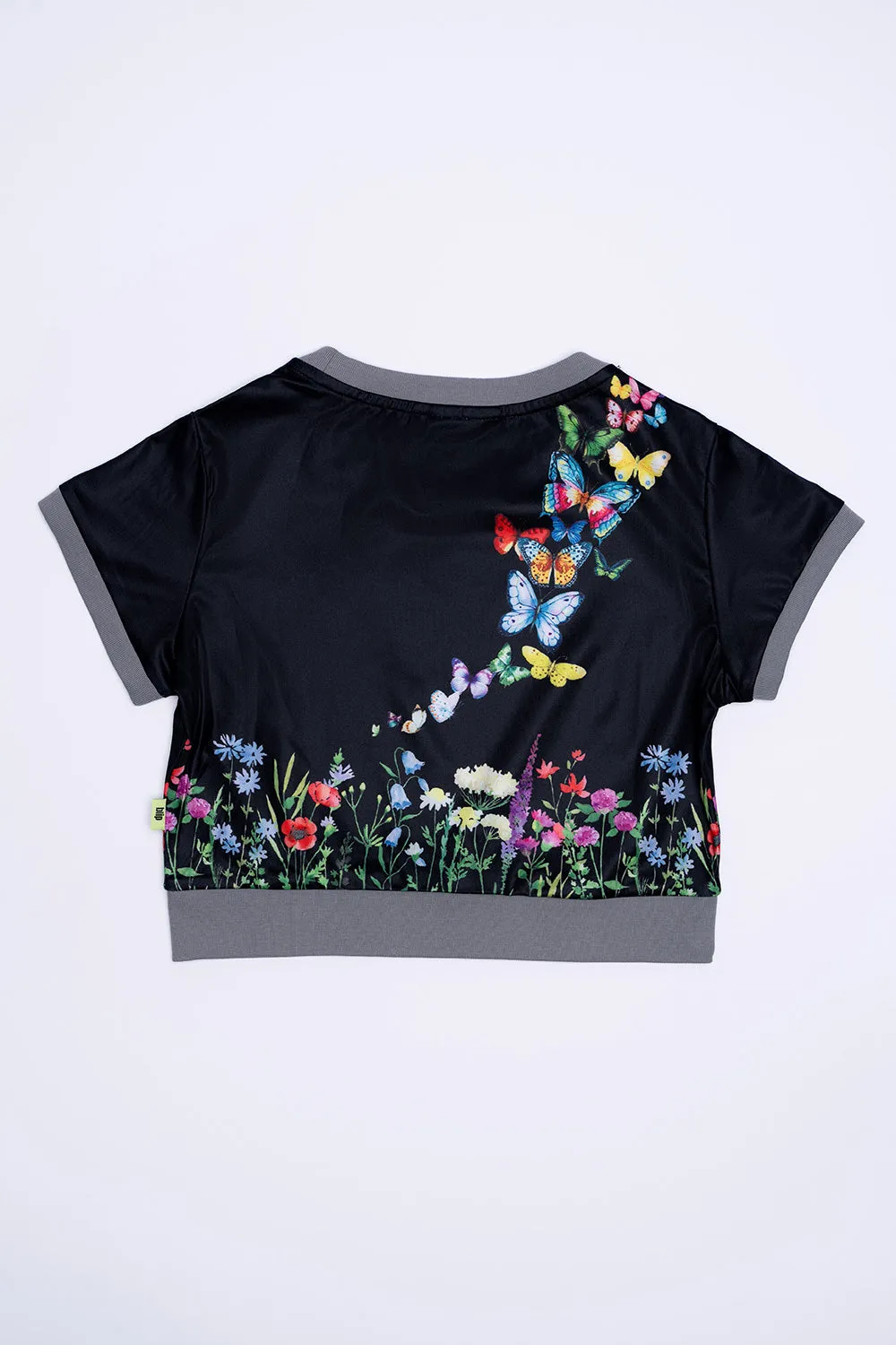 Women Graphic Ringer Crop Top - SERENE