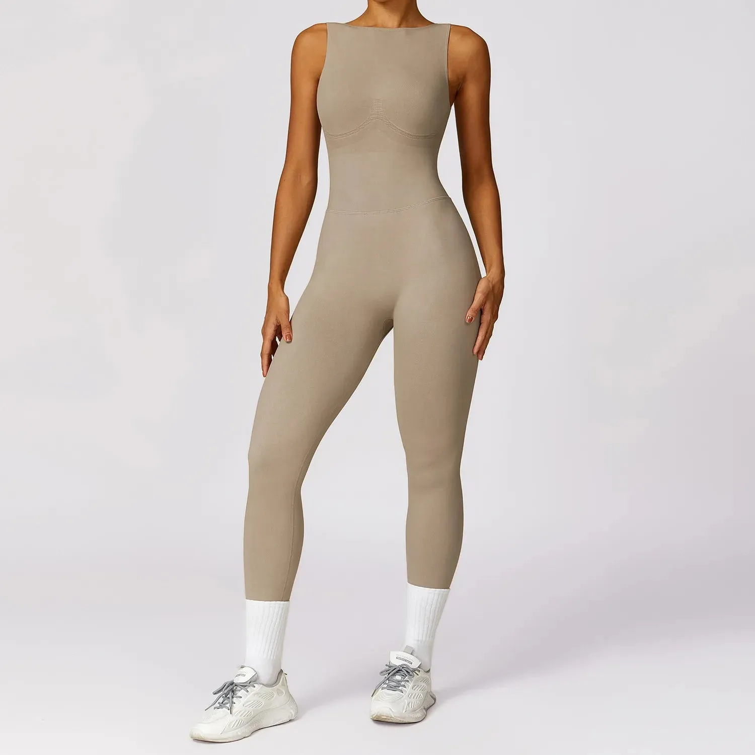 Women Seamless V-Back Yoga Jumpsuits High Stretchy One-Piece Sportswear Fitness Rompers Padded  Gym Push Up Workout Sports Wear