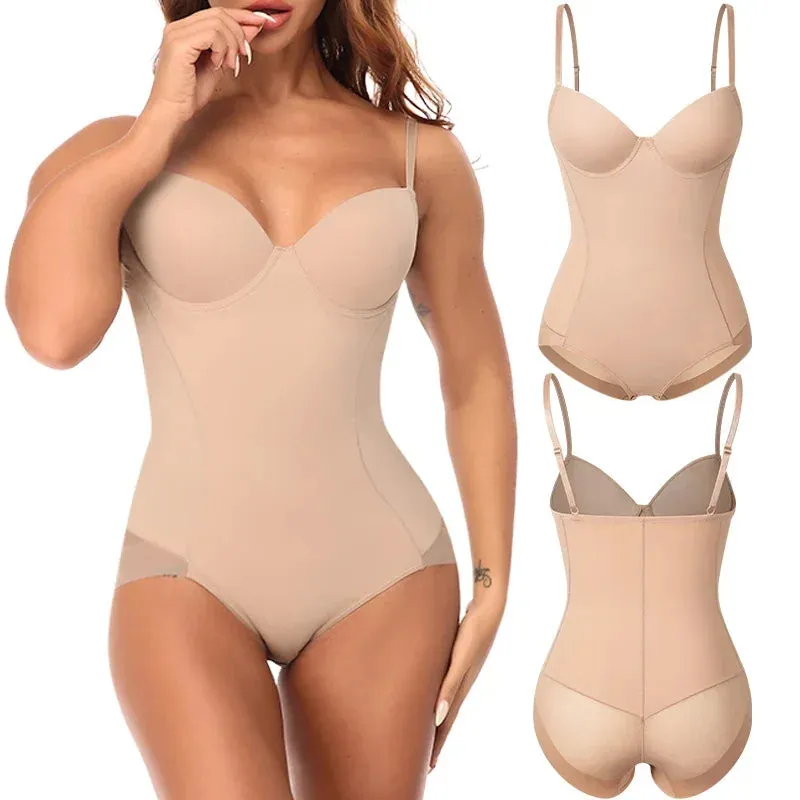 Women Slimming Bodysuits One-piece Shapewear Tops Tummy Control Body Shaper Seamless Built-in Bra Camisole Jumpsuits