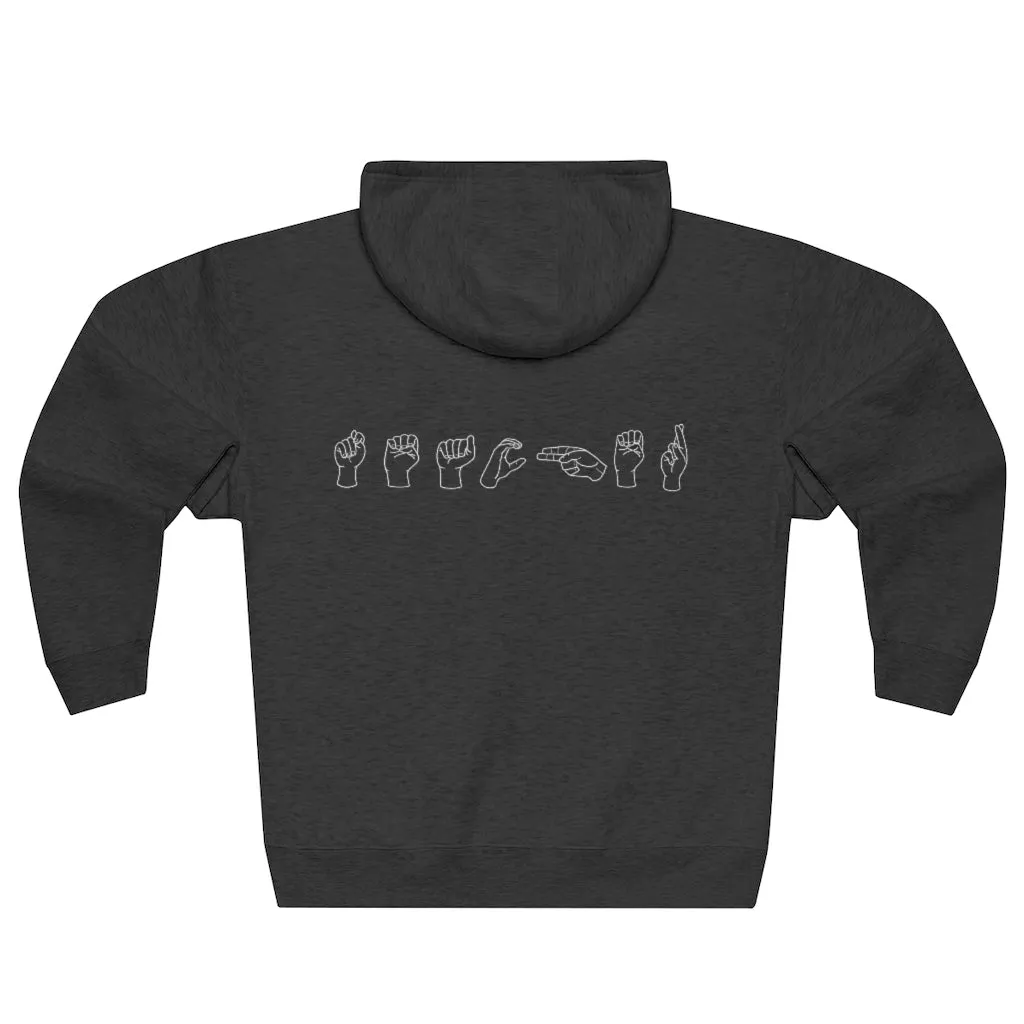 Women's American Sign Language "Teacher" Full Zip Hoodie