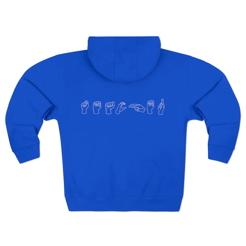 Women's American Sign Language "Teacher" Full Zip Hoodie