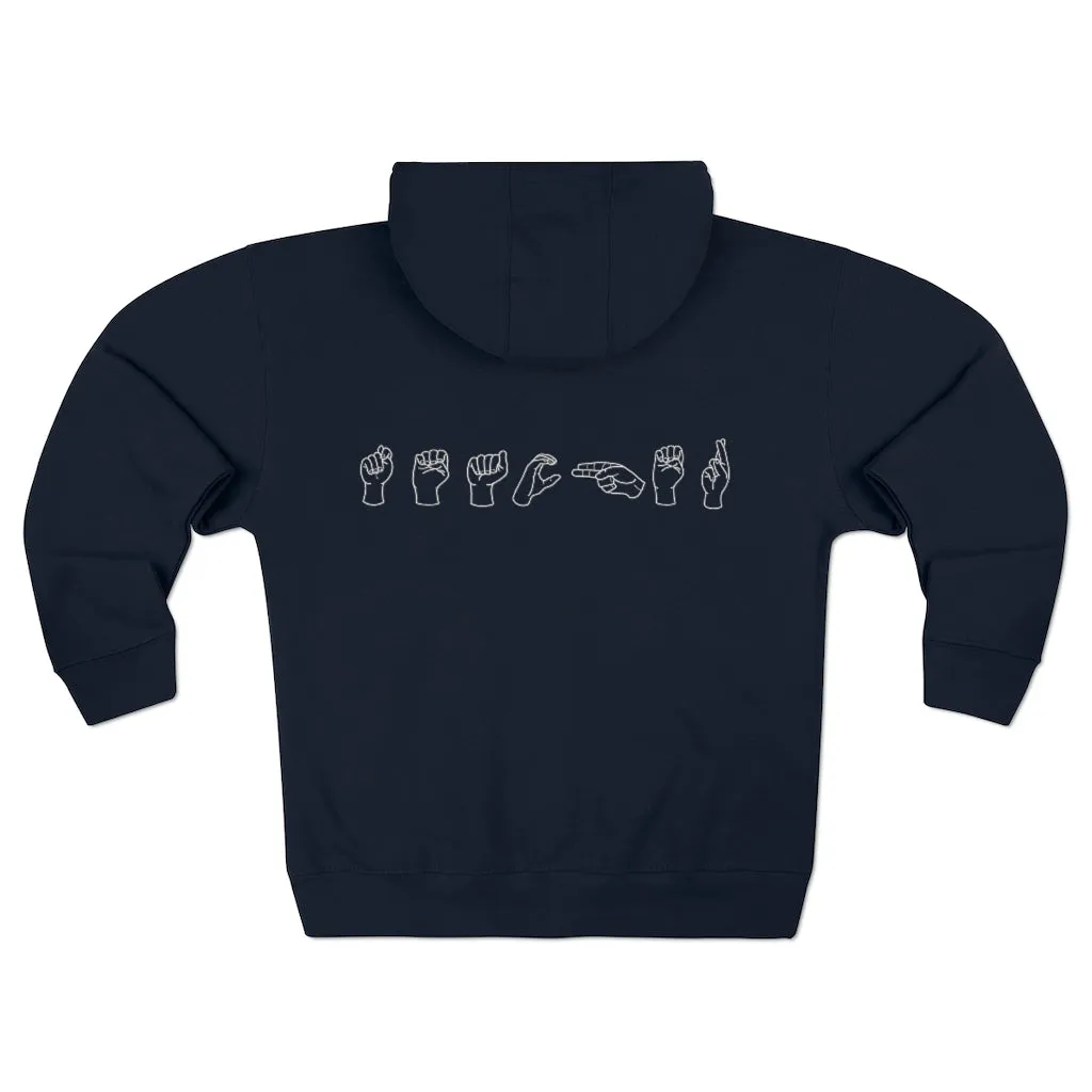 Women's American Sign Language "Teacher" Full Zip Hoodie
