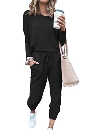 Women's Black Lounge Tracksuit Set