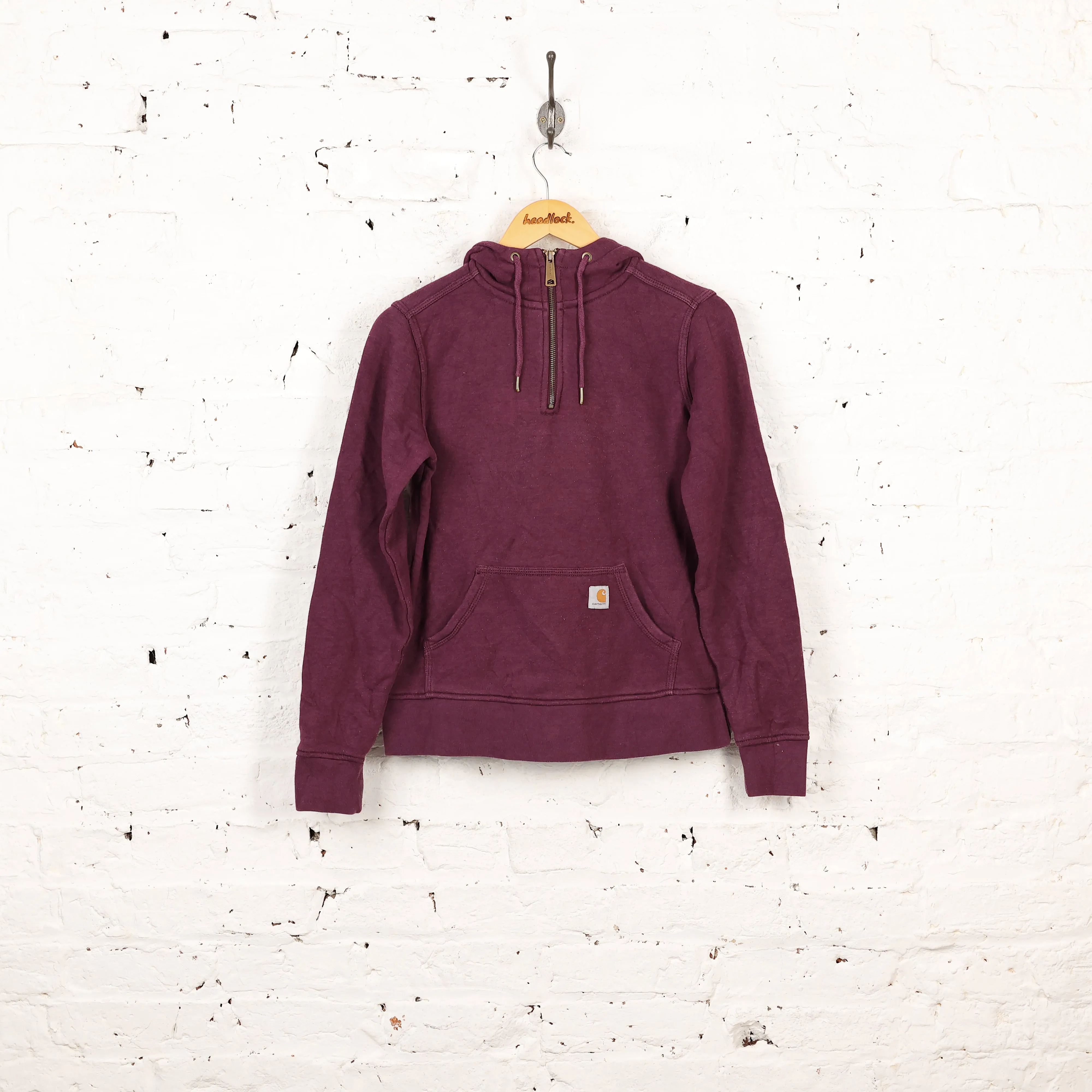 Women's Carhartt 1/4 Zip Hoodie - Purple - Womens XS