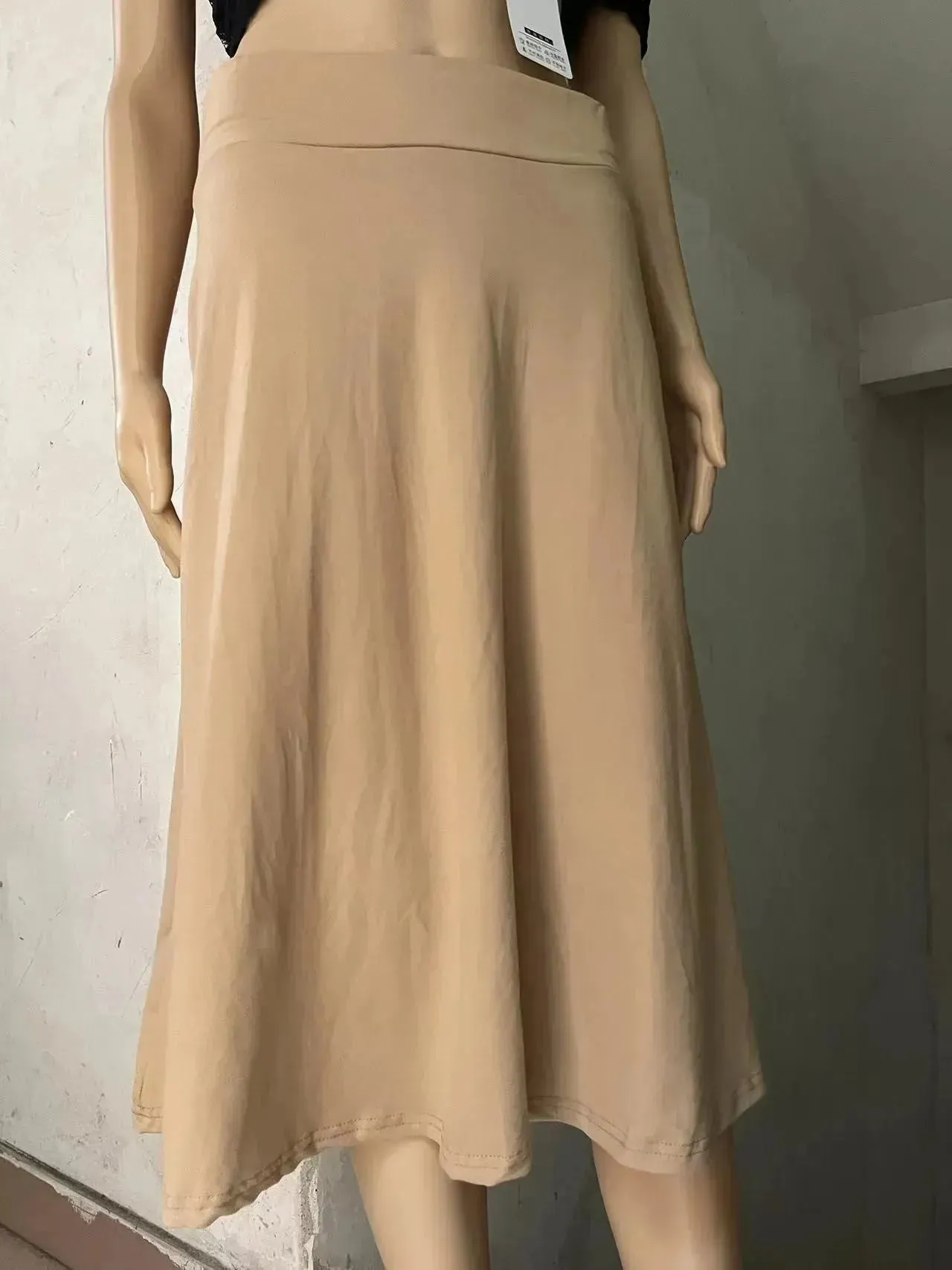 Women's casual High Waist flared Midi Skirt