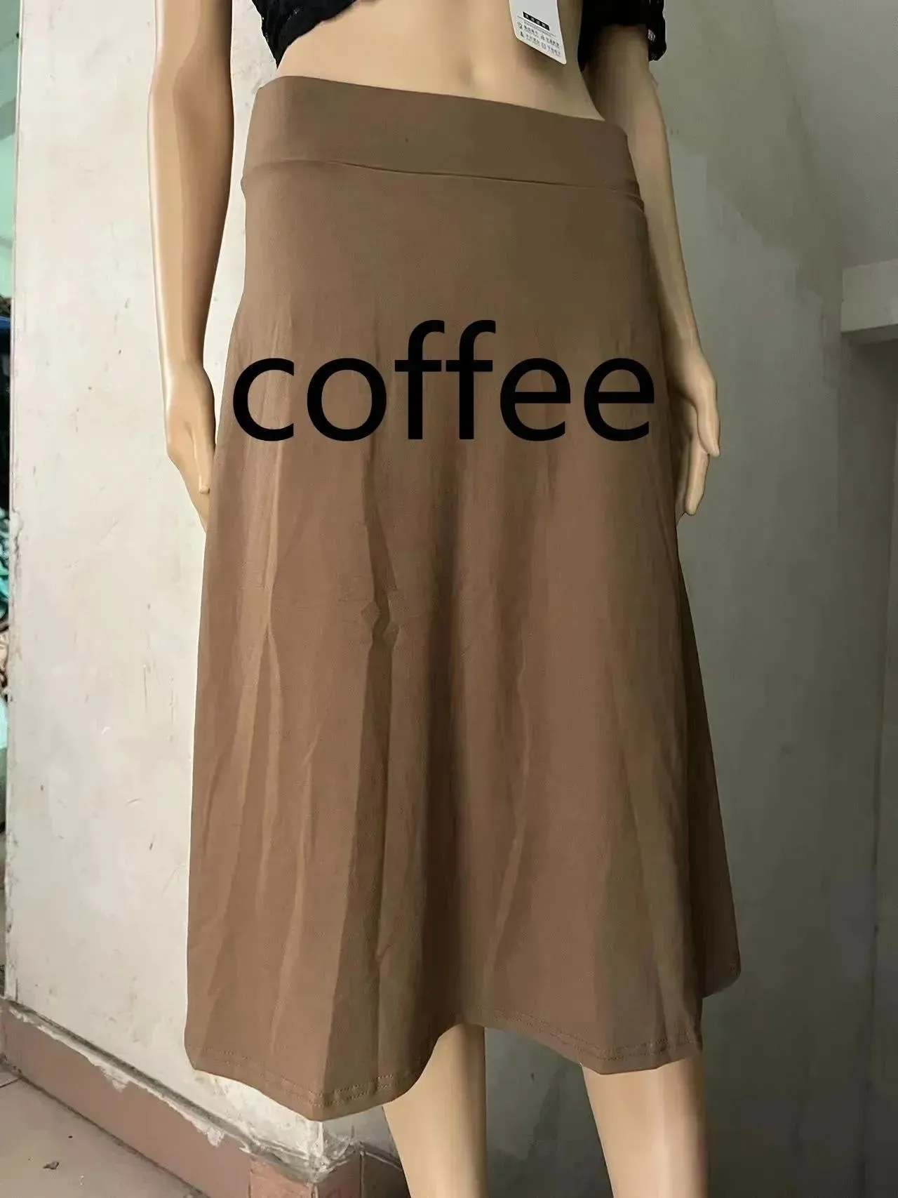 Women's casual High Waist flared Midi Skirt