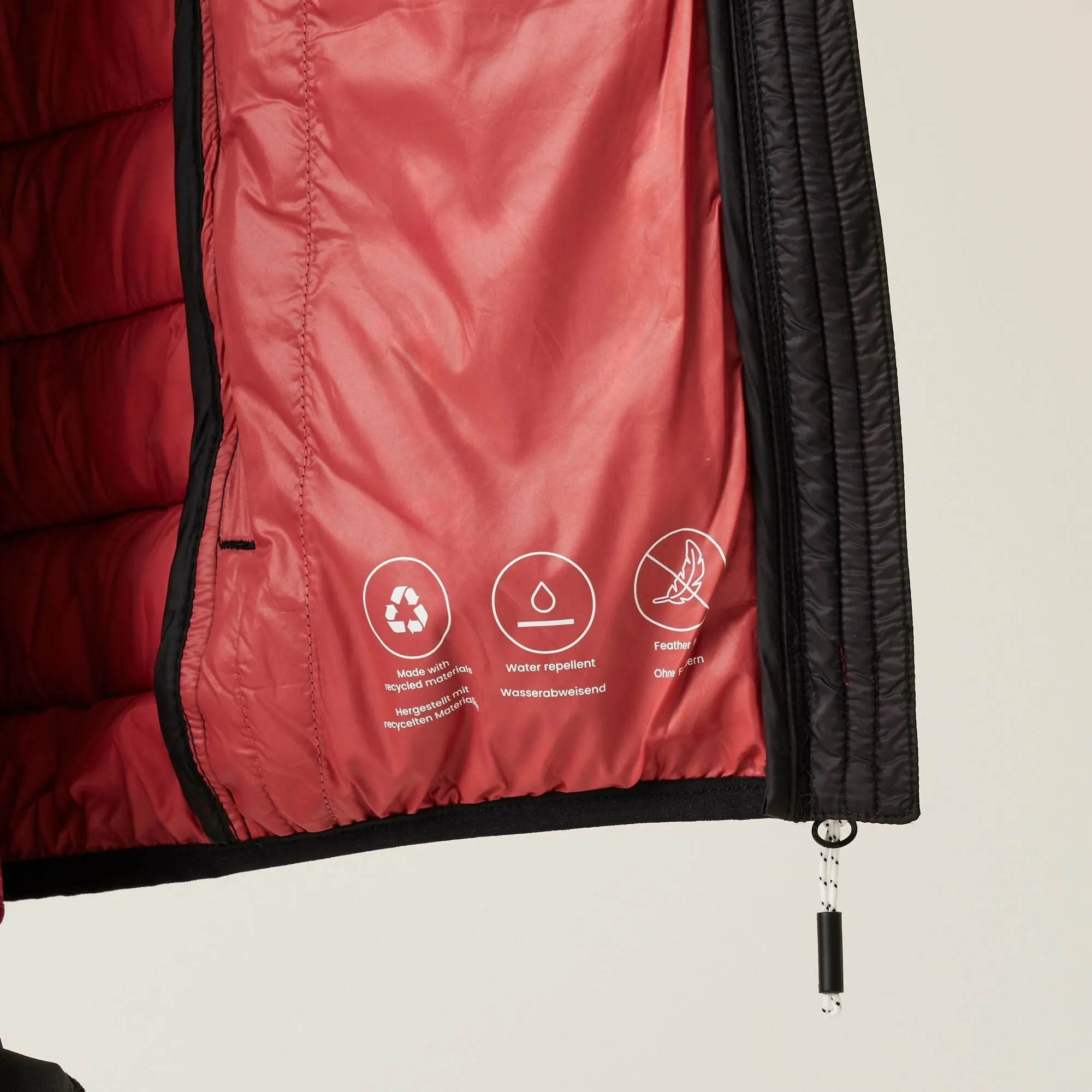 Women's Marizion Quilted Jacket Black Mineral Red