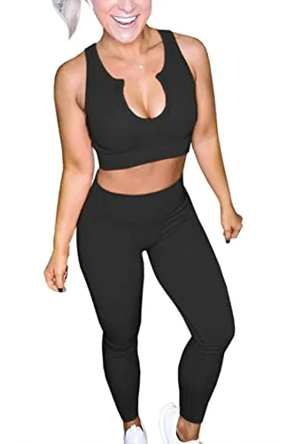 Women's Seamless Workout Bra and Leggings Set